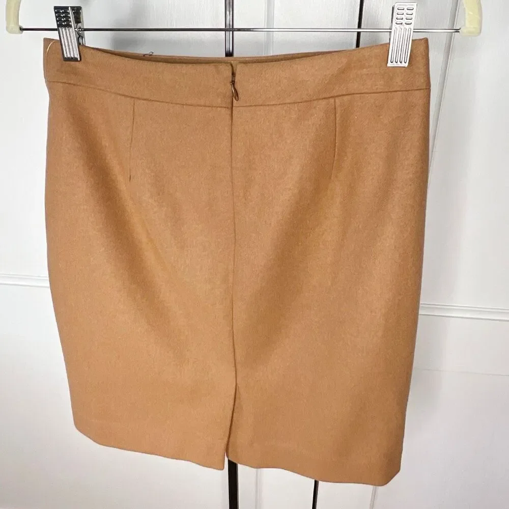J. Crew Pencil Skirt Wool Tan Size 2 Petite